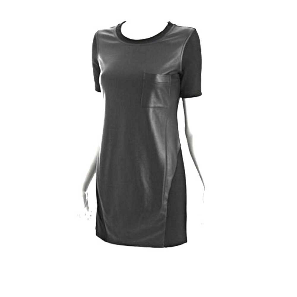 Leather shirt dress